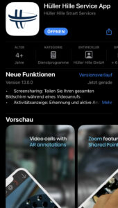 Neues Release | Hüller Hille Service App